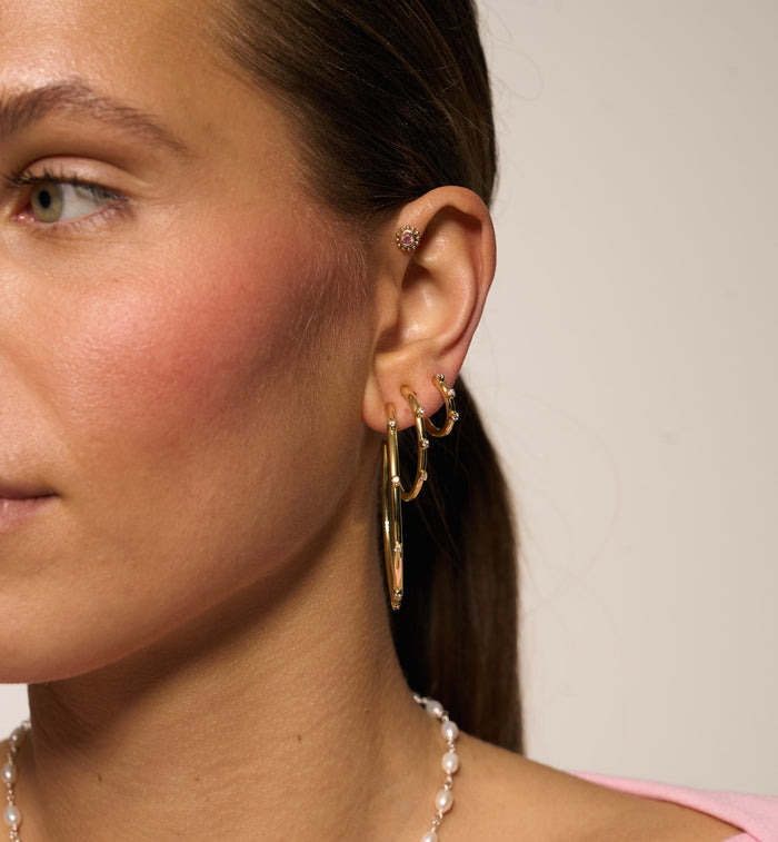 Anna Nina Small Lumière Hoop Earrings Gold Plated