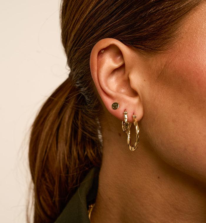 Anna Nina Small Organic Hoop Earrings Silver