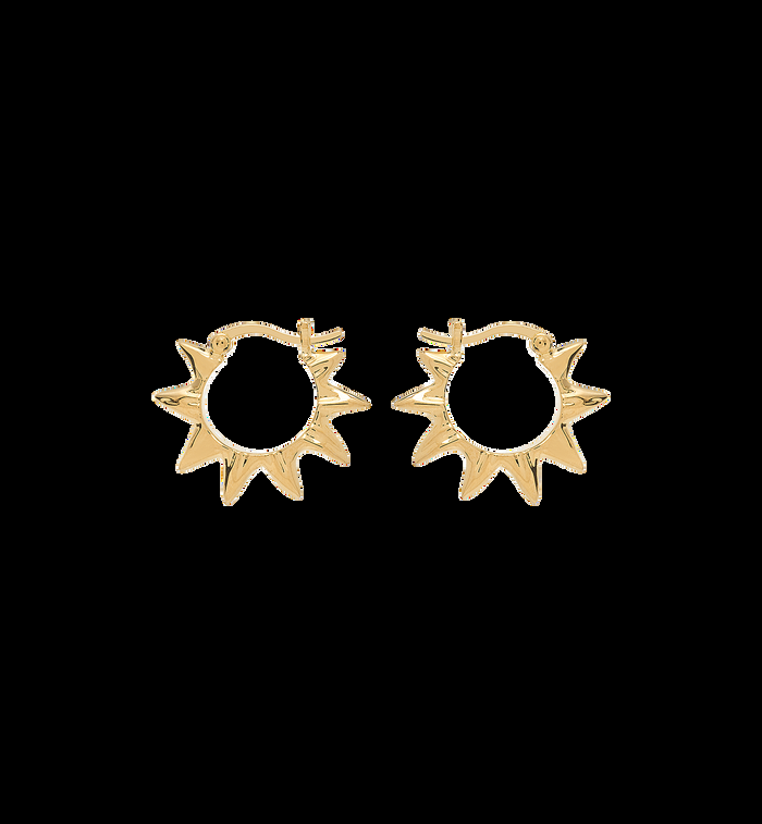 anna nina Small Soleil Hoop Earrings Gold Plated