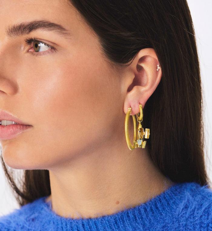 Anna Nina Small Spiral Hoop Earrings Silver