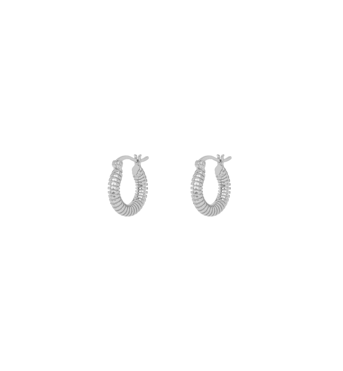 Anna Nina Small Spiral Hoop Earrings Silver