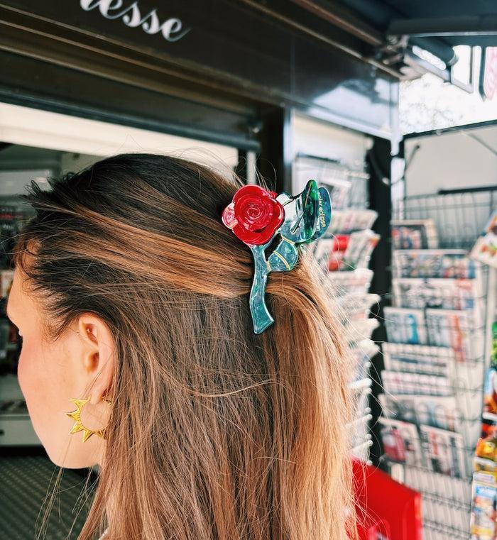 Anna Nina Solar Eclipse Rose Flower Hair Clip