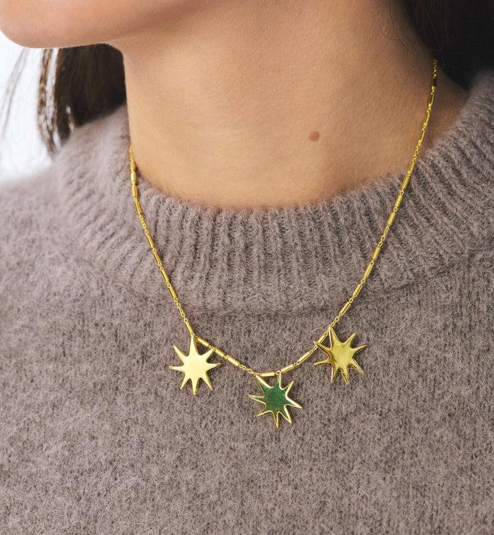 Anna Nina Stars Aligned Necklace Silver