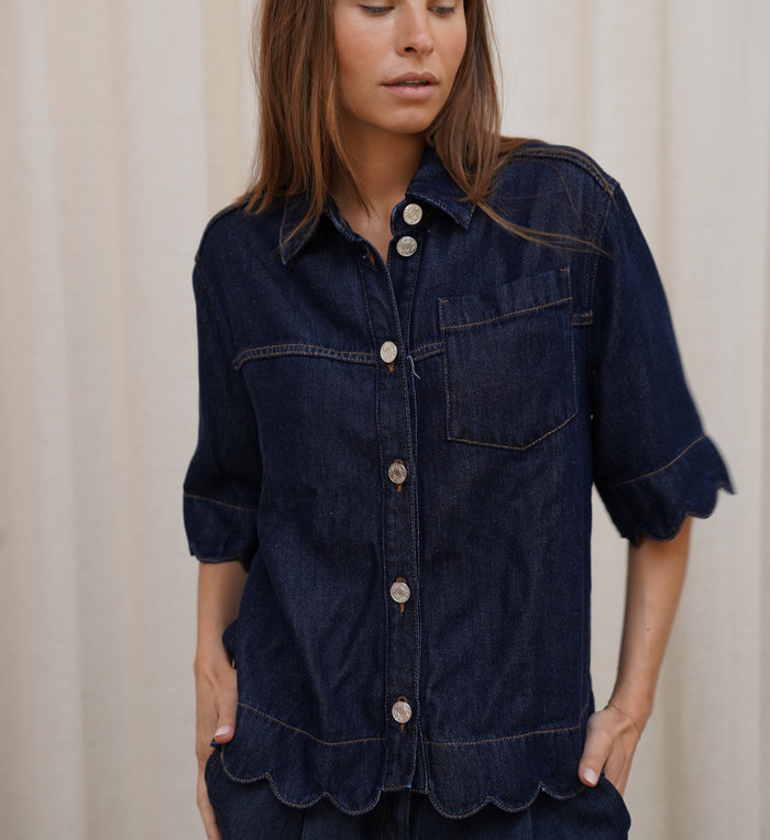 Anna Nina Stella Nova Dark Denim Shirt Black