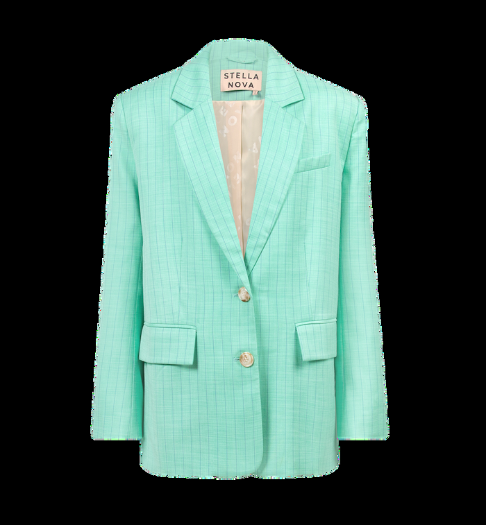 anna nina Stella Nova Pin Striped Blazer Green