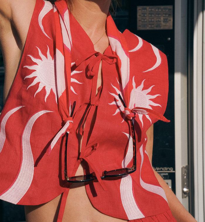 Anna Nina Sunny Crimson Vest Red