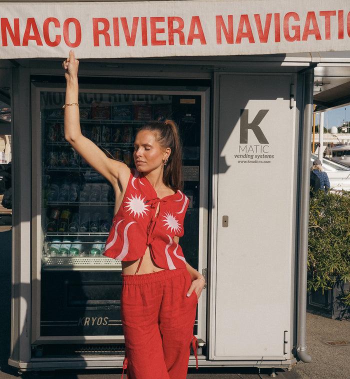 Anna Nina Sunny Crimson Vest Red