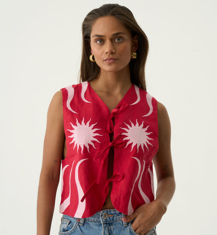 Anna Nina Sunny Crimson Vest Red