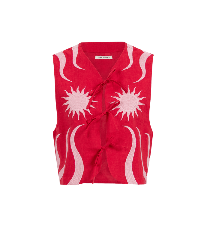 anna nina Sunny Crimson Vest Red