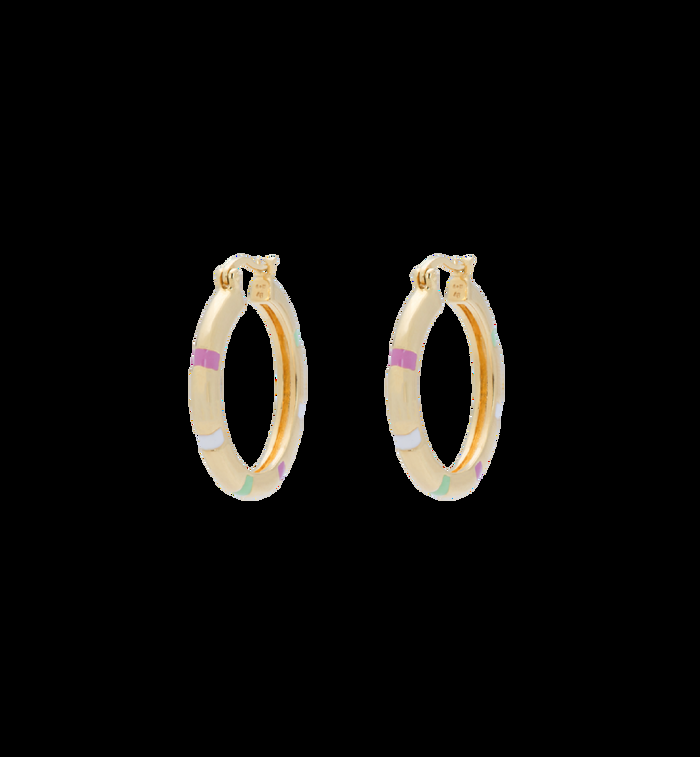anna nina Sweet Stripe Hoop Earrings Silver