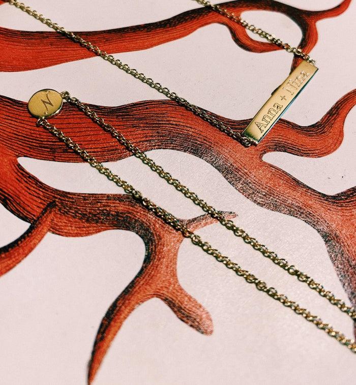 Anna Nina Tag Necklace 14K