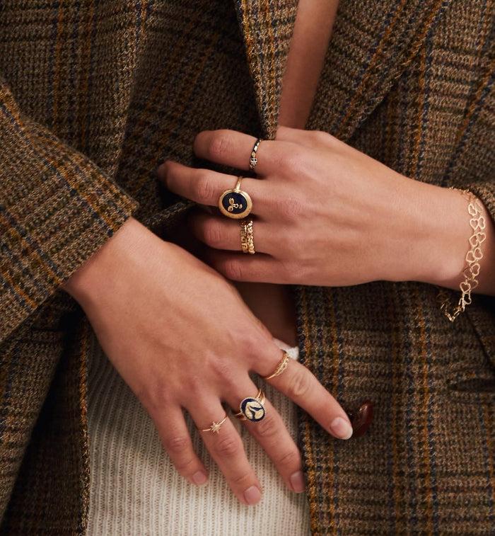 Anna Nina Tainted Sky Ring 14K Yellow Gold