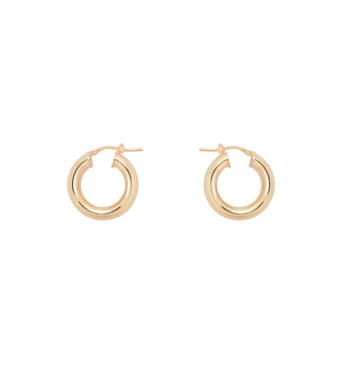 Anna Nina Thick Plain Hoop Earrings Silver
