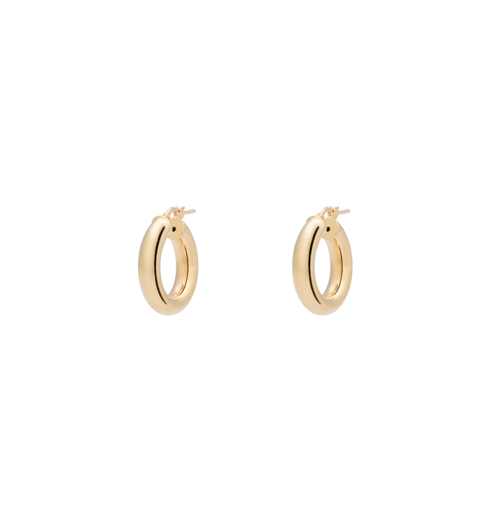 Anna Nina Thick Plain Hoop Earrings Silver