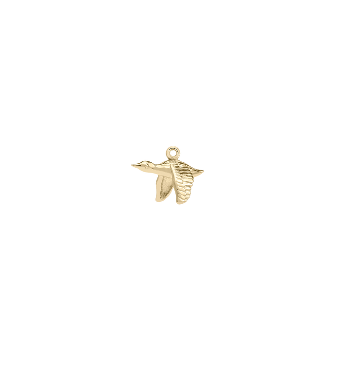 Anna Nina Tiny Flying Duck Charm 14K