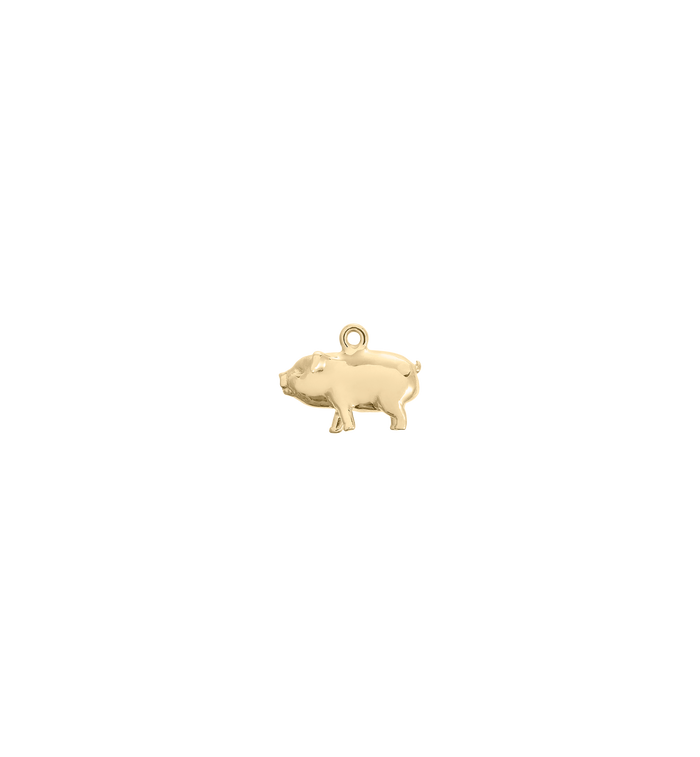 anna nina Tiny Piglet Charm 14K