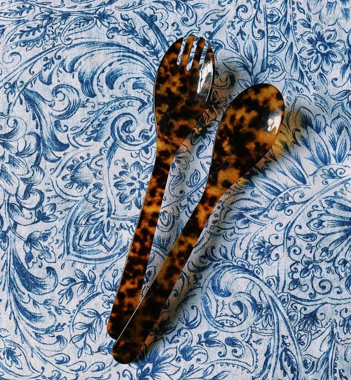 Anna Nina Tortoise Leopard Salad Cutlery Set