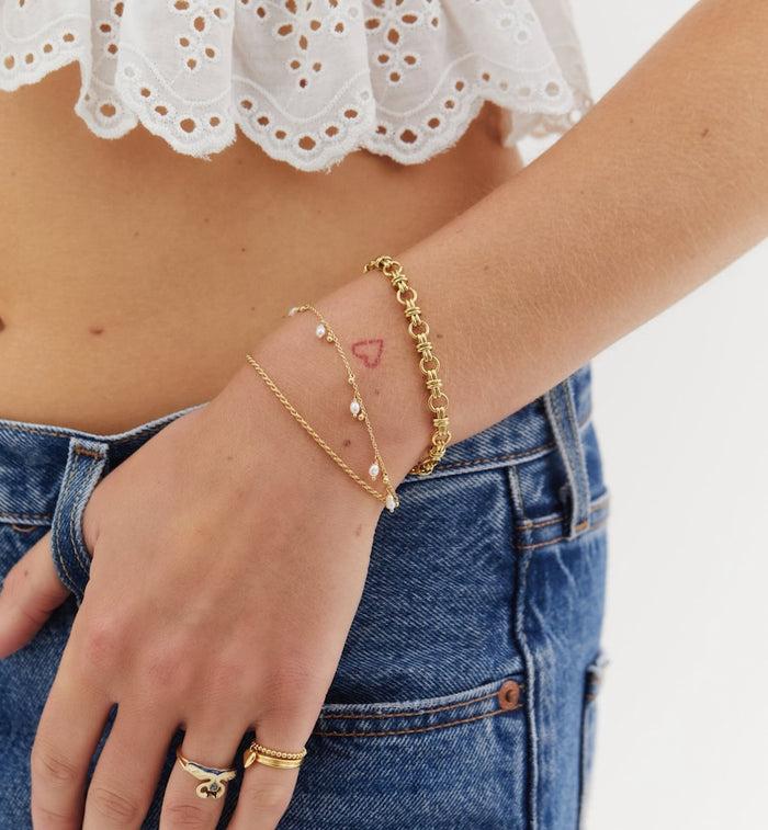 Anna Nina Twin Rolo Bracelet Gold Plated