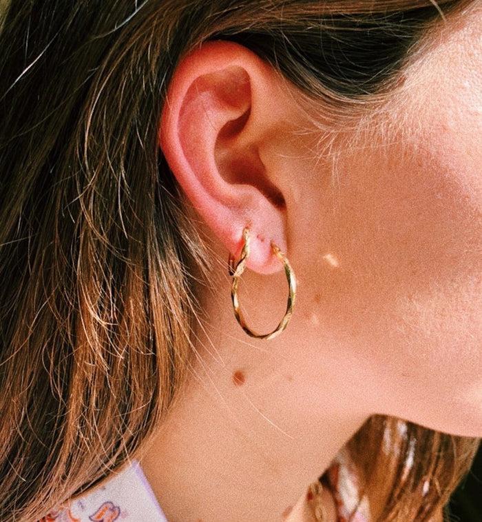 Anna Nina Twisted Hoops Earring Set 14K