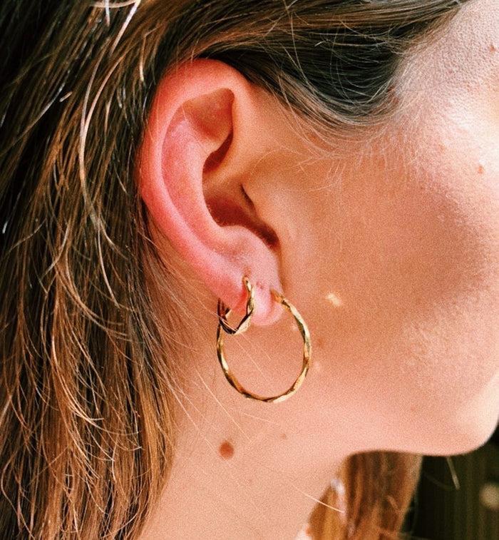 Anna Nina Twisted Hoops Earring Set 14K