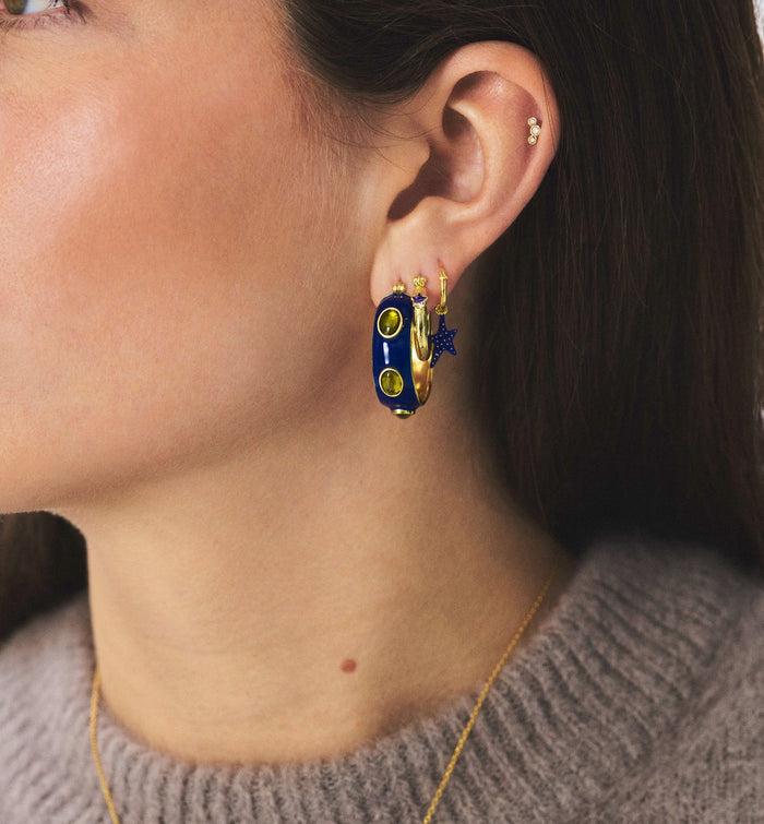 Anna Nina UFO Hoop Earrings Silver