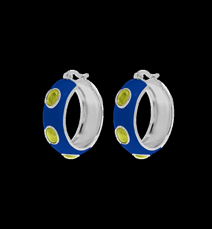 Anna Nina UFO Hoop Earrings Silver