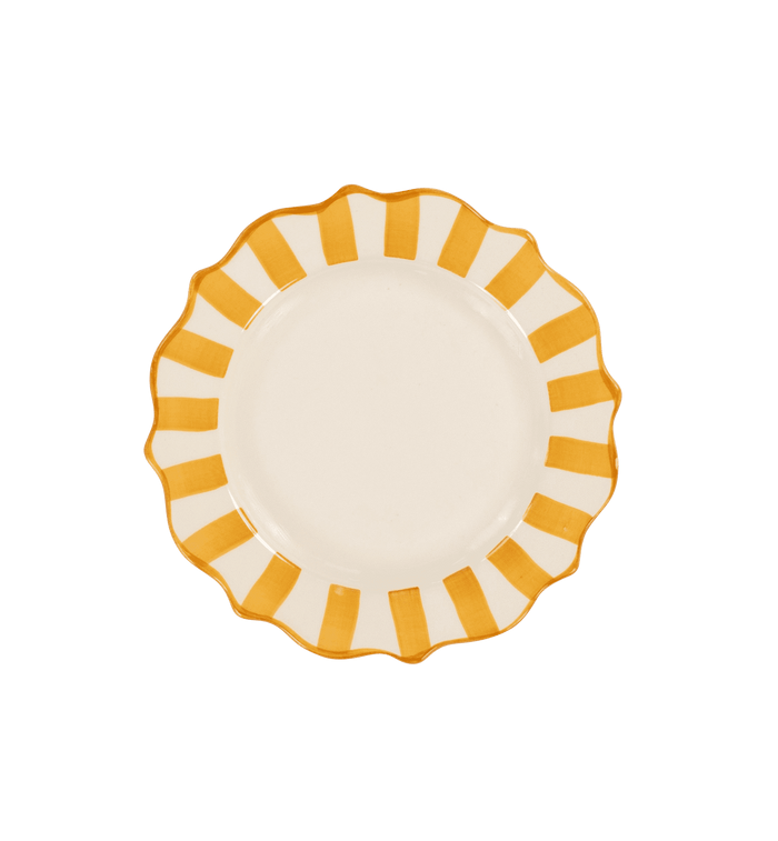 anna nina Yellow Scalloped Breakfast Plate