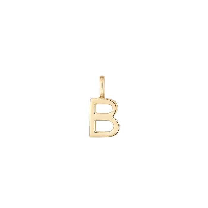 Anna Nina Classic Initial Necklace Charm 14K Yellow Gold