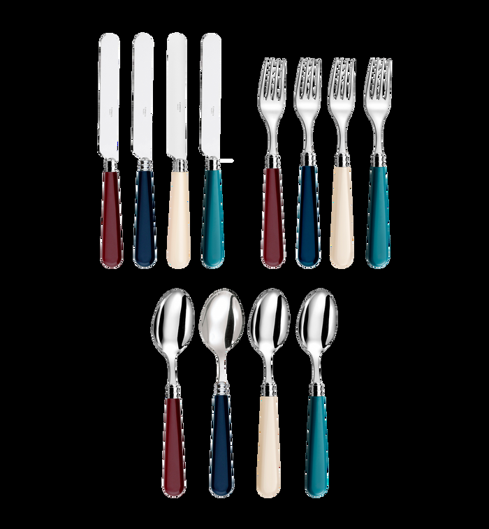 anna nina Cutlery Set 12 Pieces - Bordeaux Multicolour Set