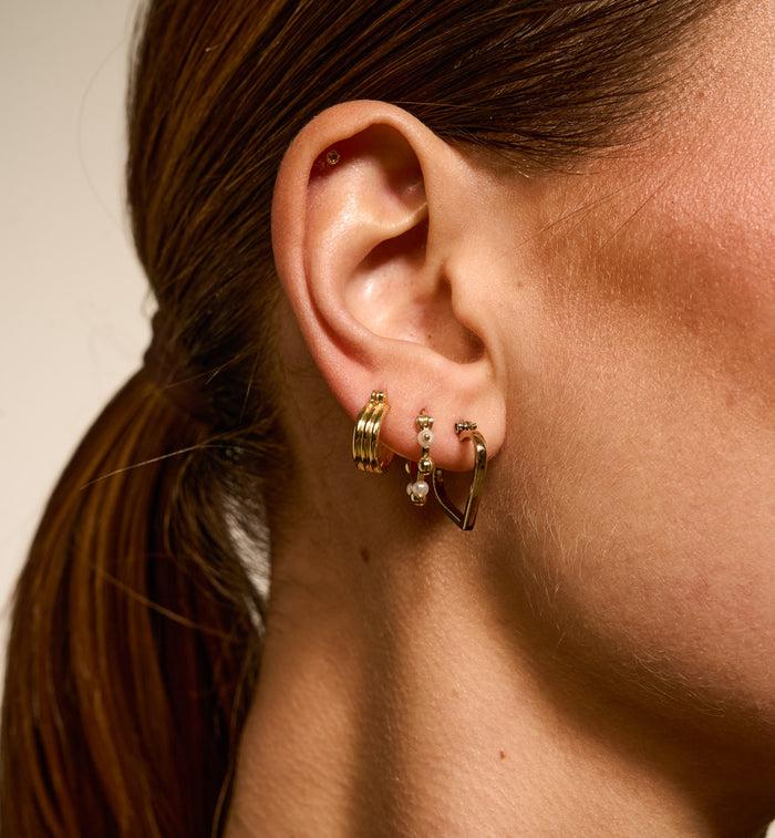 Anna Nina Funky Love Small Hoop Earrings Gold Plated