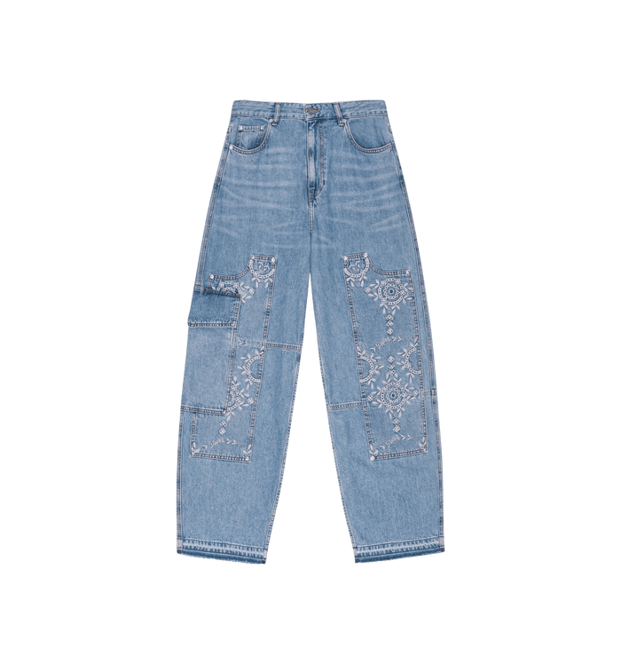 anna nina GANNI Broderie Anglaise Carpenter Jeans Blue