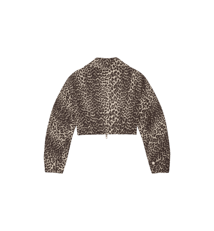 Anna Nina GANNI Cotton Tweed Short Curve Sleeve Jacket Brown