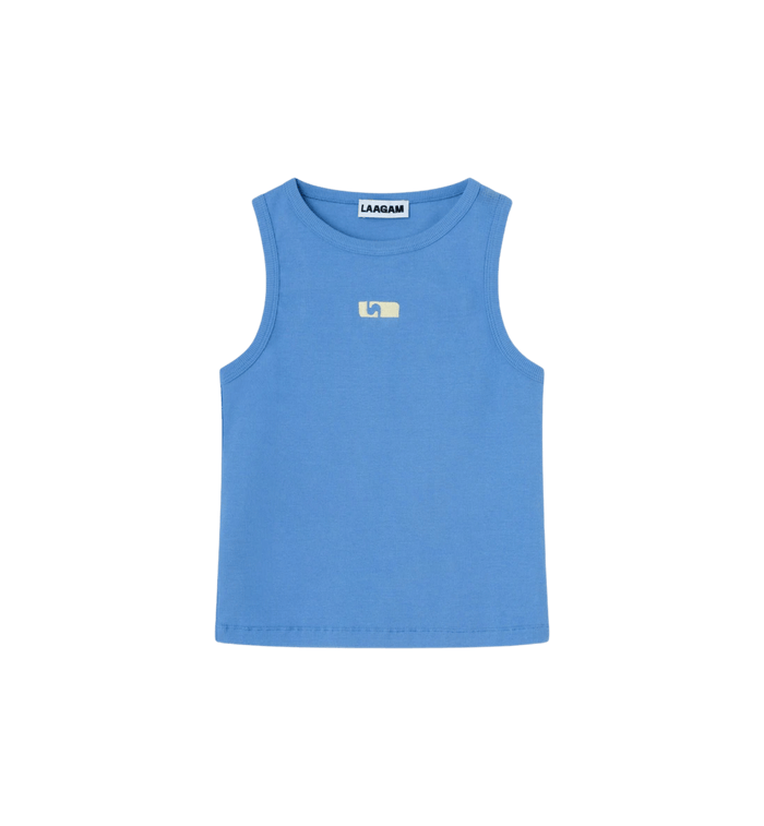 anna nina Laagam Blue Embroidered Logo Tank Top Blue