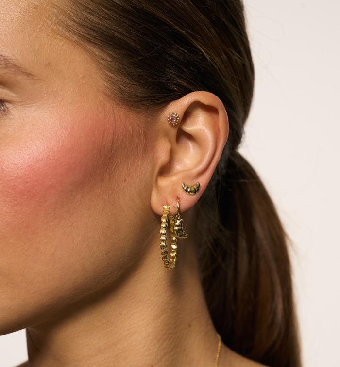 Anna Nina Large Madeleine Hoop Earrings Gold Plated