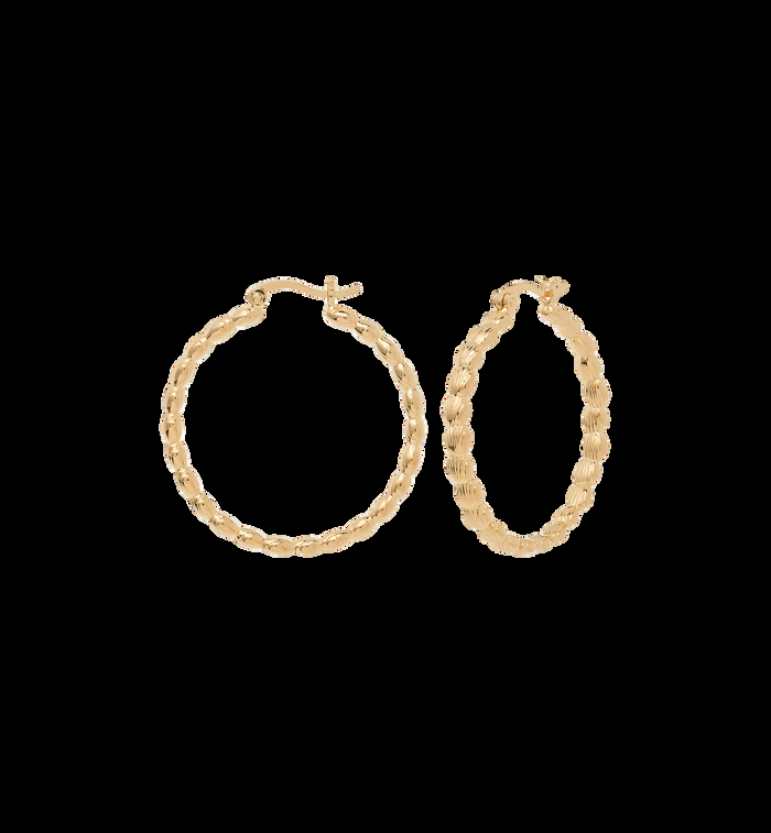 Anna Nina Large Madeleine Hoop Earrings Gold Plated