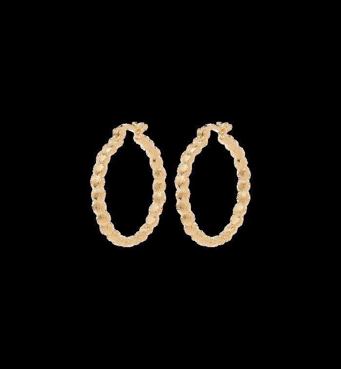 Anna Nina Large Madeleine Hoop Earrings Gold Plated