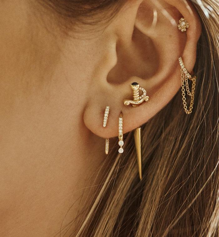 Anna Nina Maria Tash Diamond Eternity With 2 Dangles Earring 18K 14K