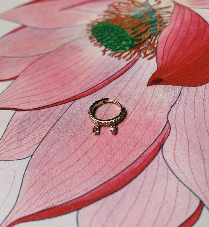 Anna Nina Maria Tash Diamond Eternity With 2 Dangles Earring 18K 14K