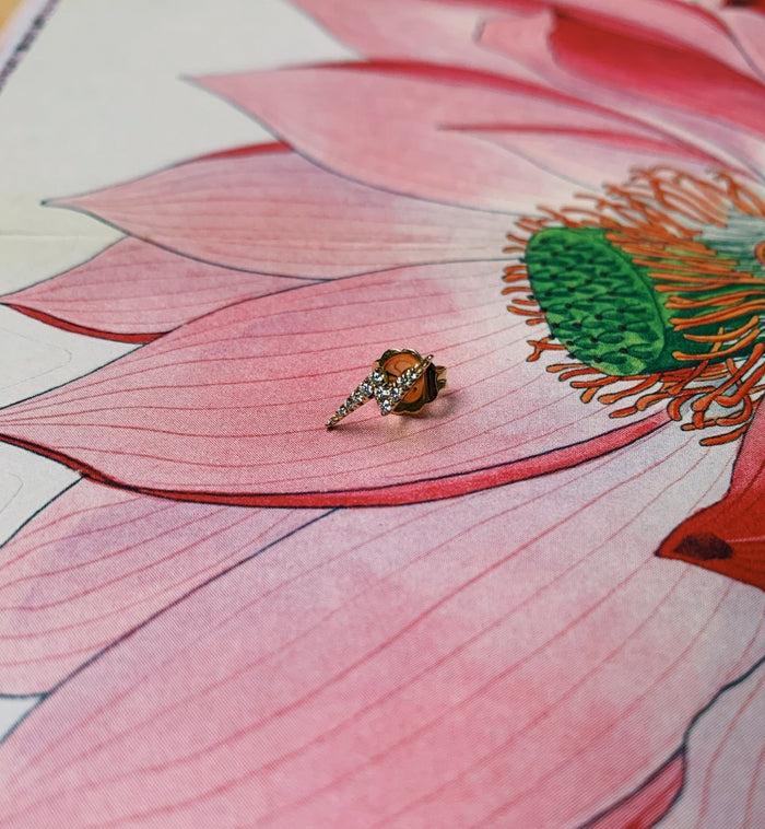 Anna Nina Maria Tash Diamond Lightning Bolt Stud Earring 18K