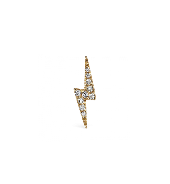 Anna Nina Maria Tash Diamond Lightning Bolt Stud Earring 18K