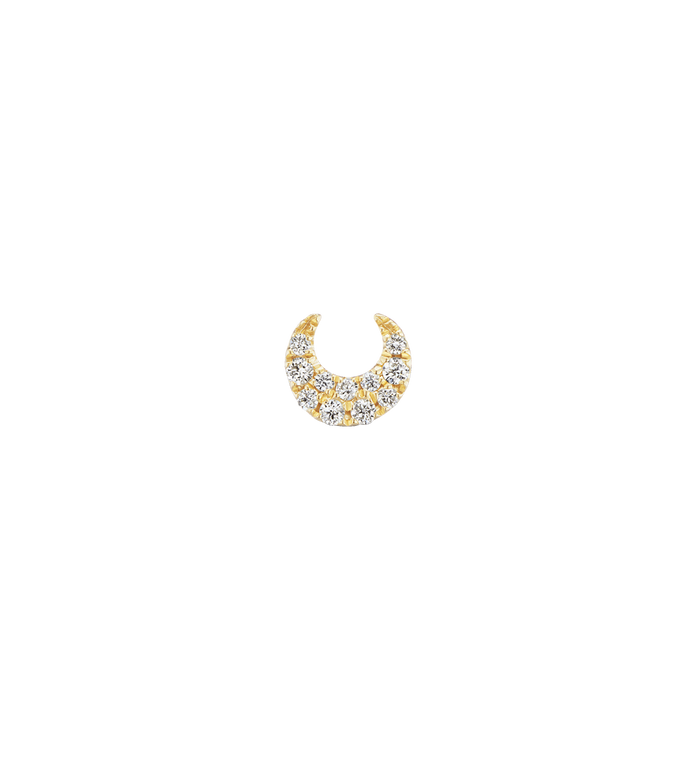 Anna Nina Maria Tash Diamond Moon Threaded Stud Earring 14K