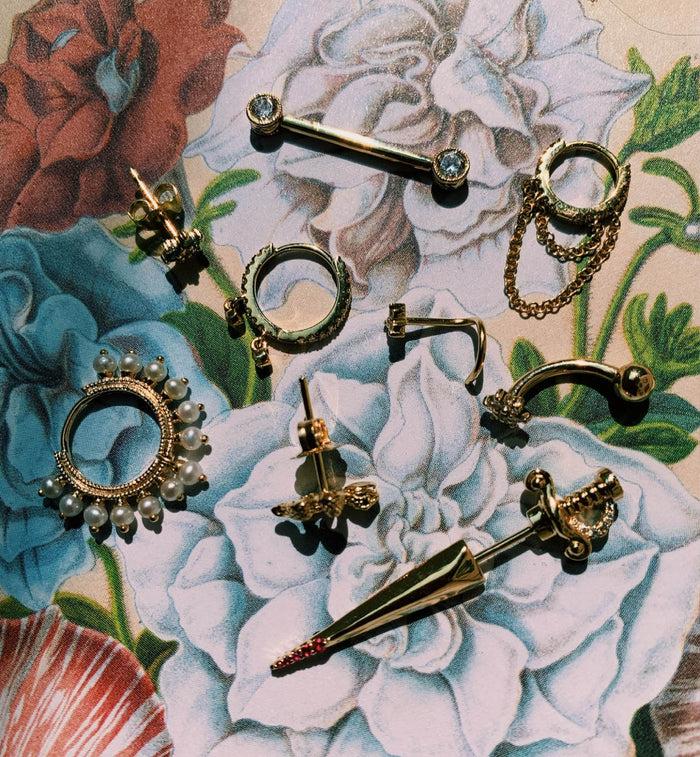 Anna Nina Maria Tash Diamond Trinity Left Nostril Screw 18K