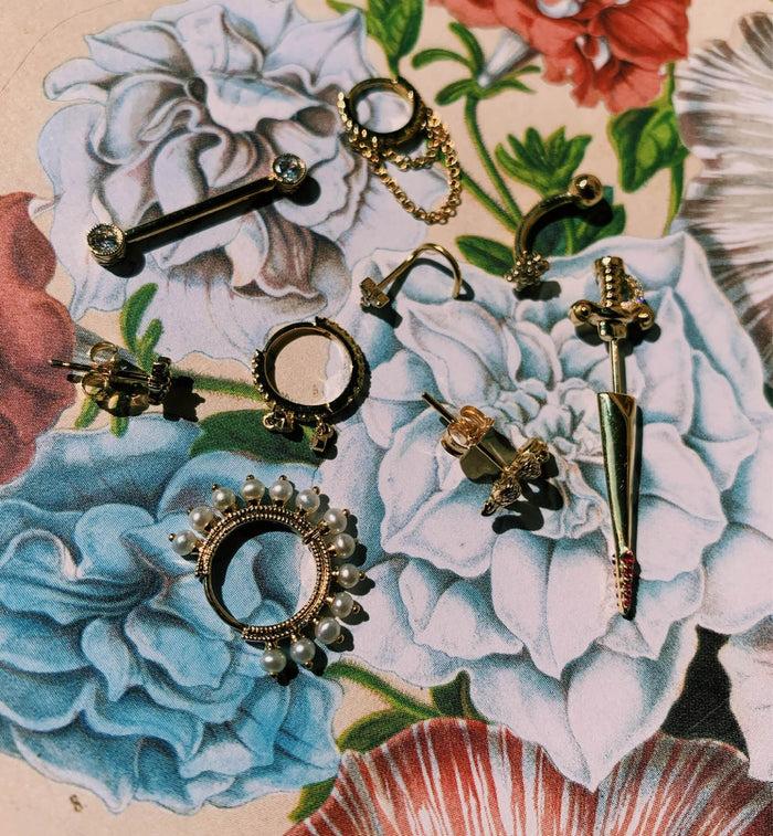 Anna Nina Maria Tash Diamond Trinity Left Nostril Screw 18K