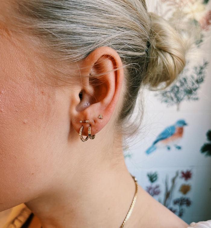 Anna Nina Maria Tash Invisible Diamond Baguette Earring 14K