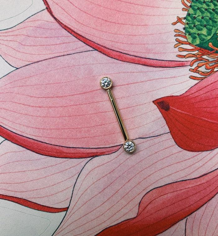 Anna Nina Maria Tash Zirconia Engraved Cup Nipple Piercing 14K