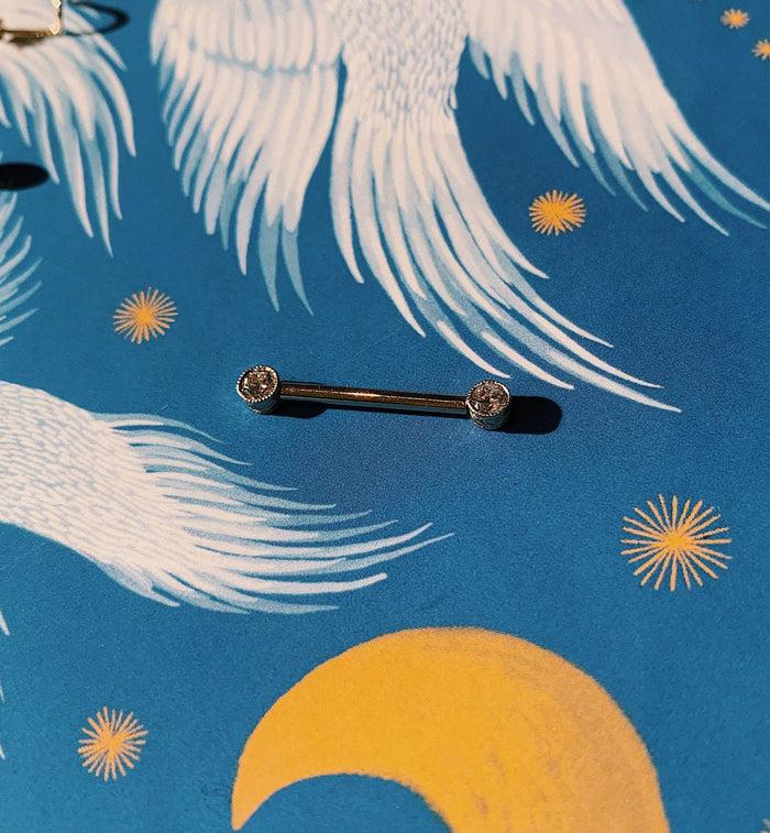 Anna Nina Maria Tash Zirconia Engraved Cup Nipple Piercing 14K