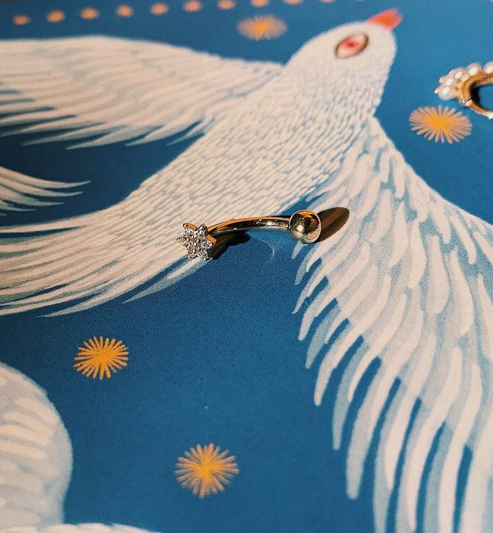 Anna Nina Maria Tash Zirconia Flower Ball Navel Piercing 14K