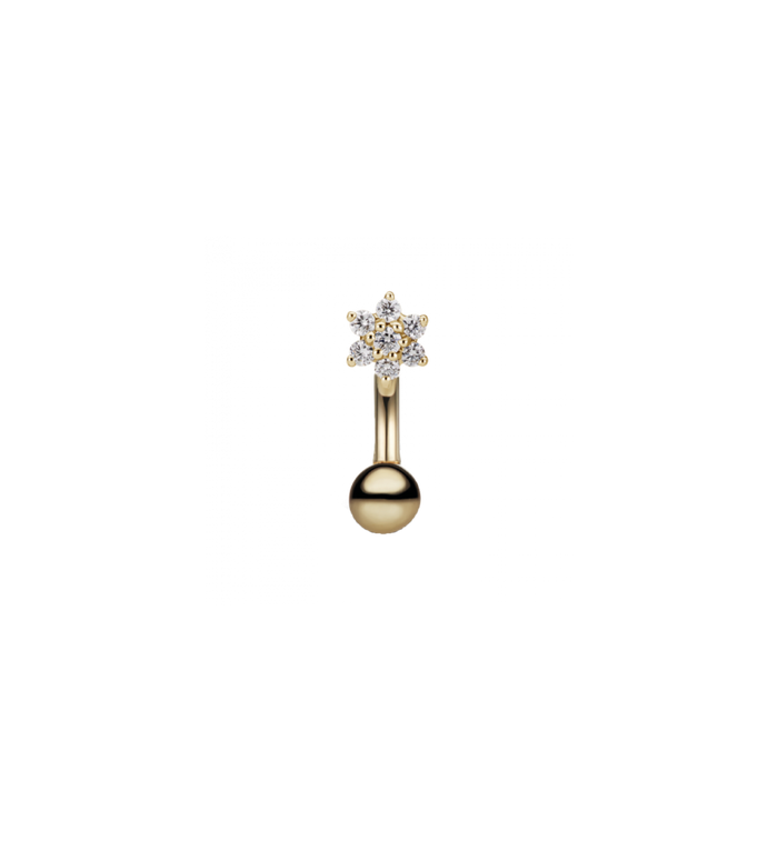 anna nina Maria Tash Zirconia Flower Ball Navel Piercing 14K