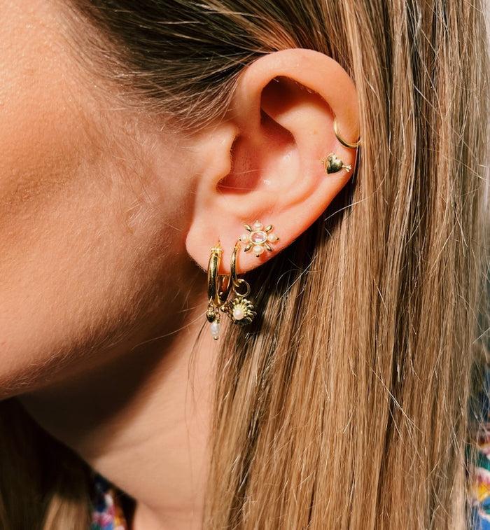 Anna Nina Single Antique Soul Stud Earring Gold Plated