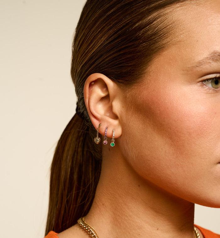 Anna Nina Single Birthstone Ring Earring 14K February